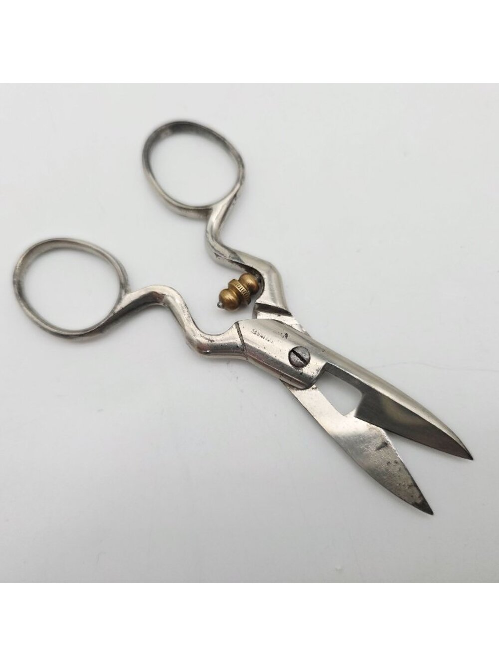 Vintage Solingen Buttonhole Scissors With Brass Adjustment Mechanism 4.5"